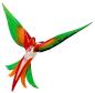 Preview: Hängevogel, Kolibri (rot-gelb-grün)